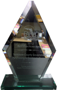 Seminole County Asset Tracking Award for best practice