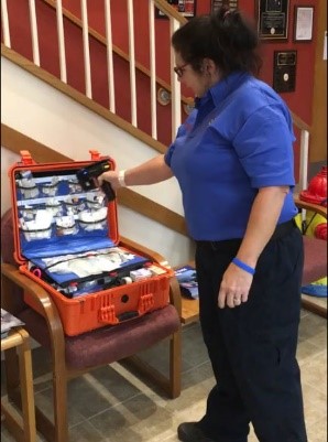 RFID Handheld Scanner, Scanning an EMS Case. 