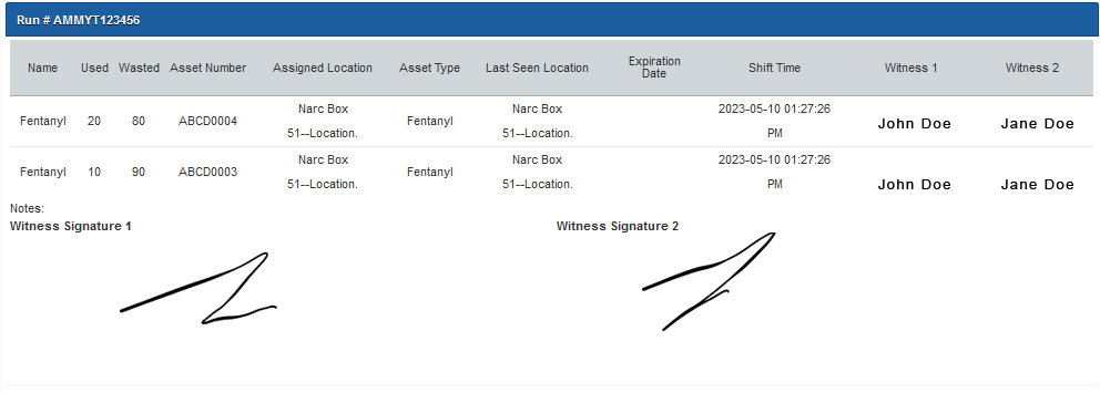 Narcotics Tracking with RFID Run Log